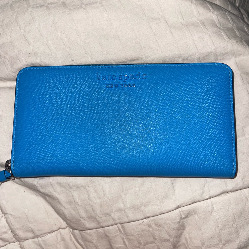 Kate spade large blue wallet